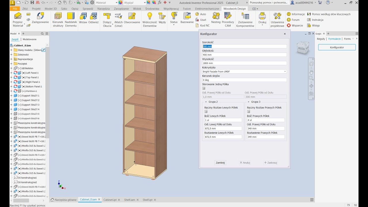 Konfigurator Woodwork for Inventor