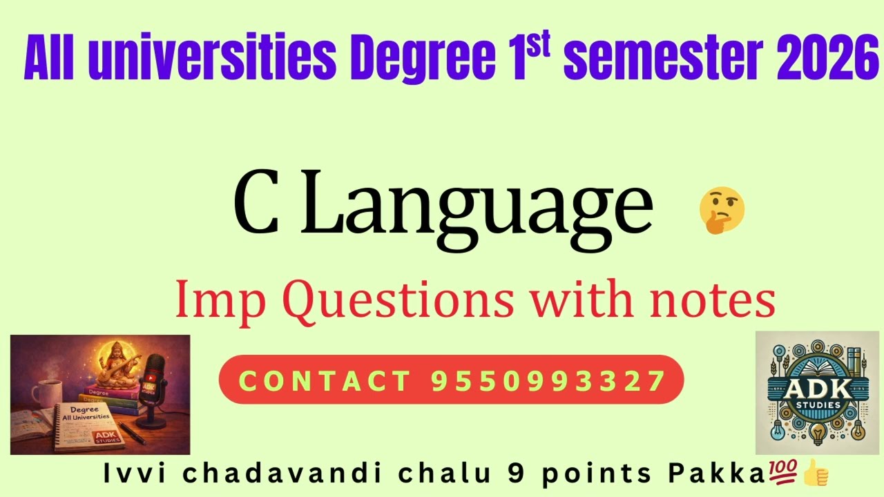 C language imp questions for 2026 1st sem