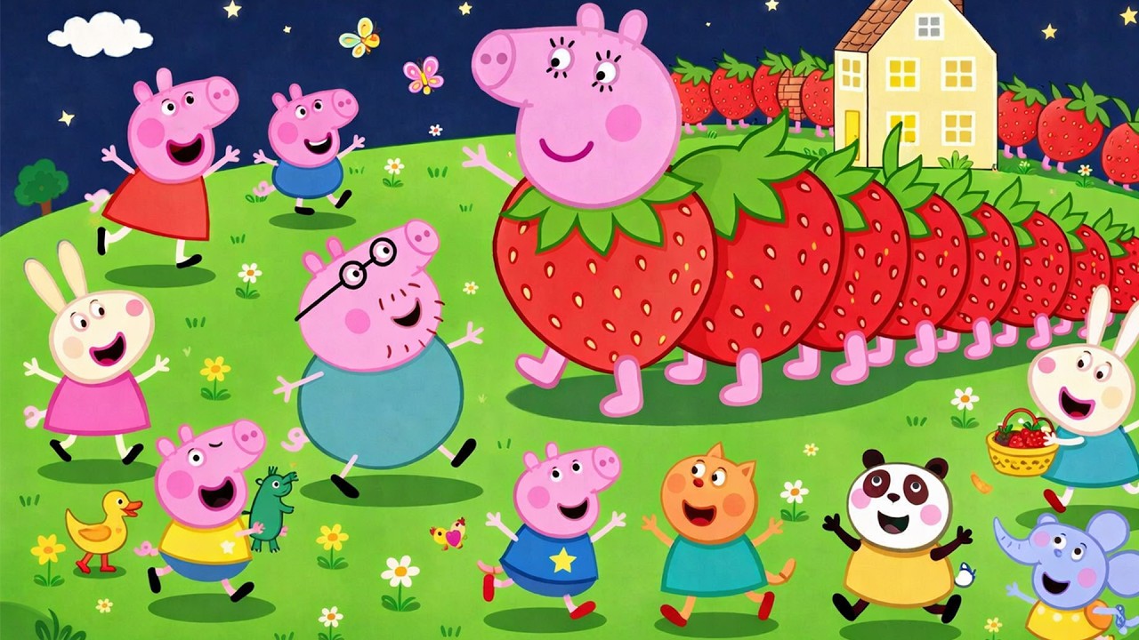 Magical Strawberry Parade🍓✨ Peppa & Friends Shocked by the Endless Tail 🐷| Funny Peppa Pig Animation