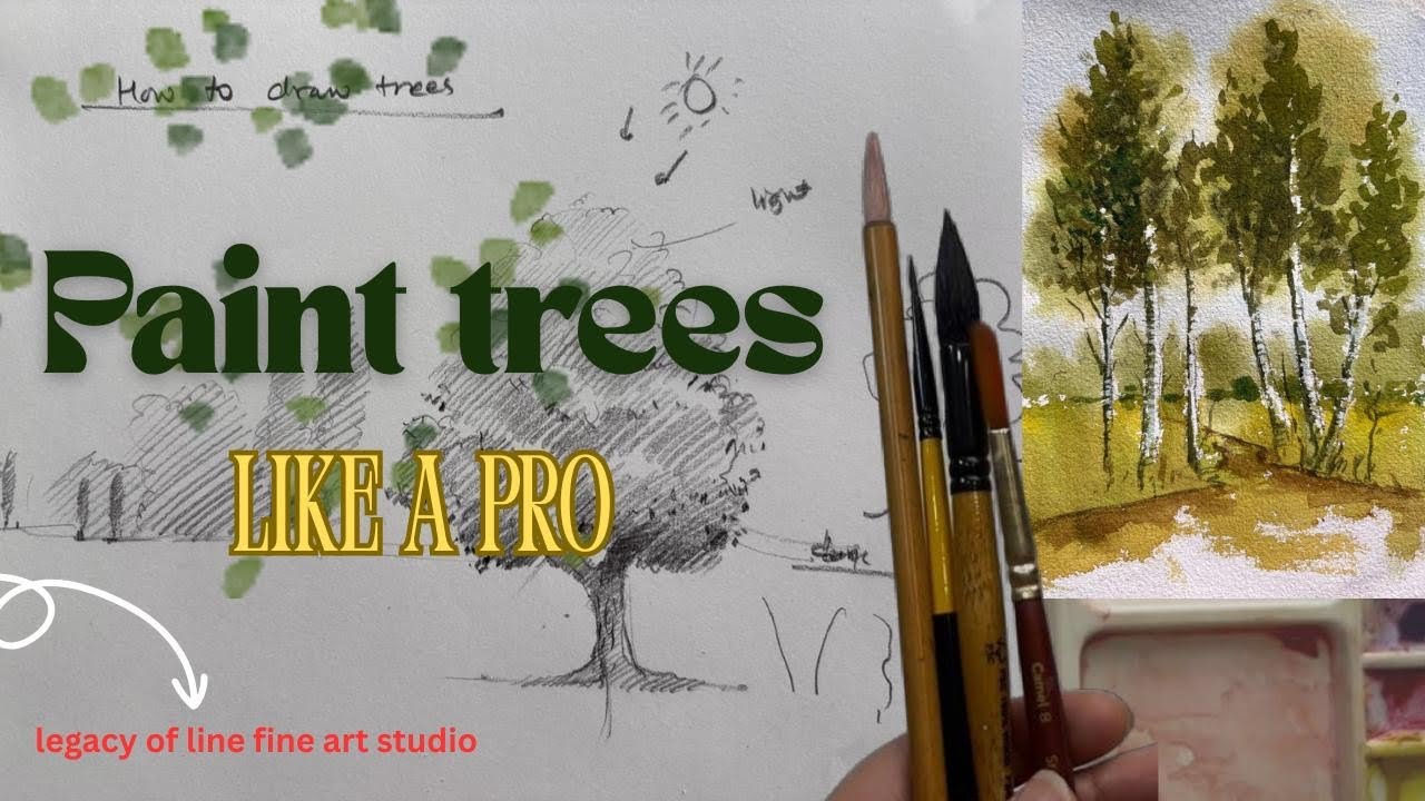 EASY Watercolor Tree in 10 Mins! | Beginner Tutorial” #arttutorial #tree #landscape #watercolor 