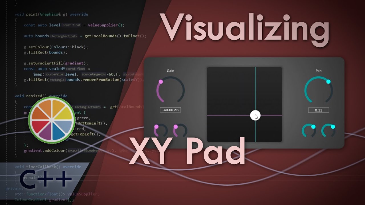 XY Pad — визуализация с помощью JUCE