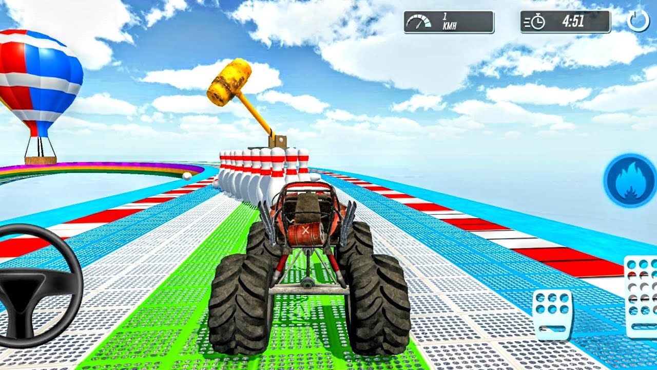 Monster Truck Ramp Race 4x4 | Monster Truck Mega Ramp Stunt Race Gameplay 
