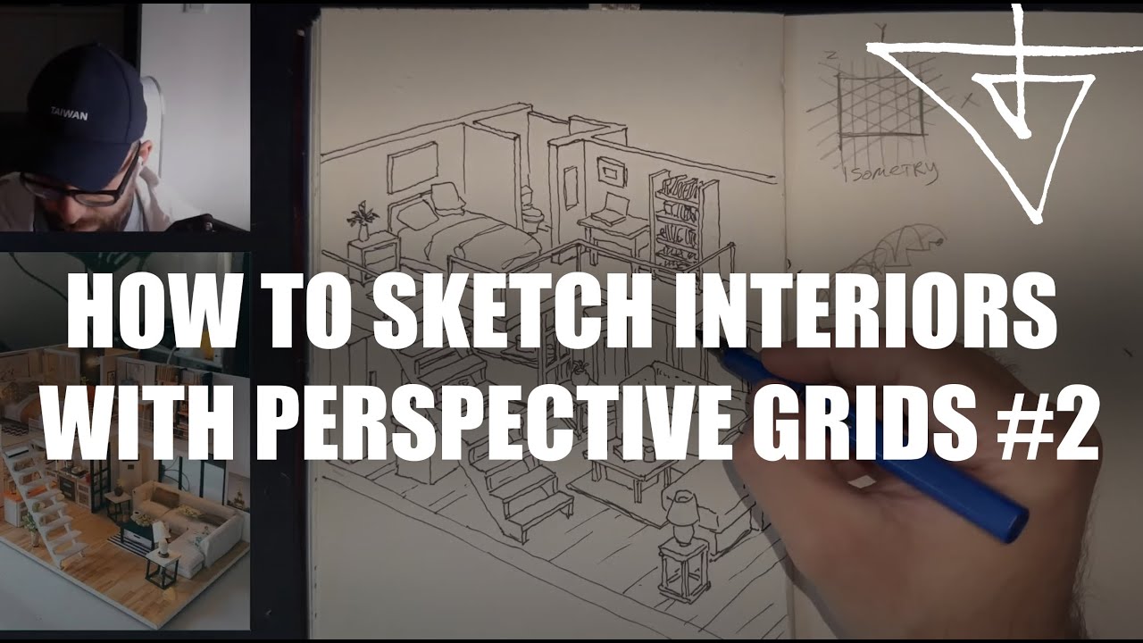 How to sketch Interiors with perspective grids. Part 2
