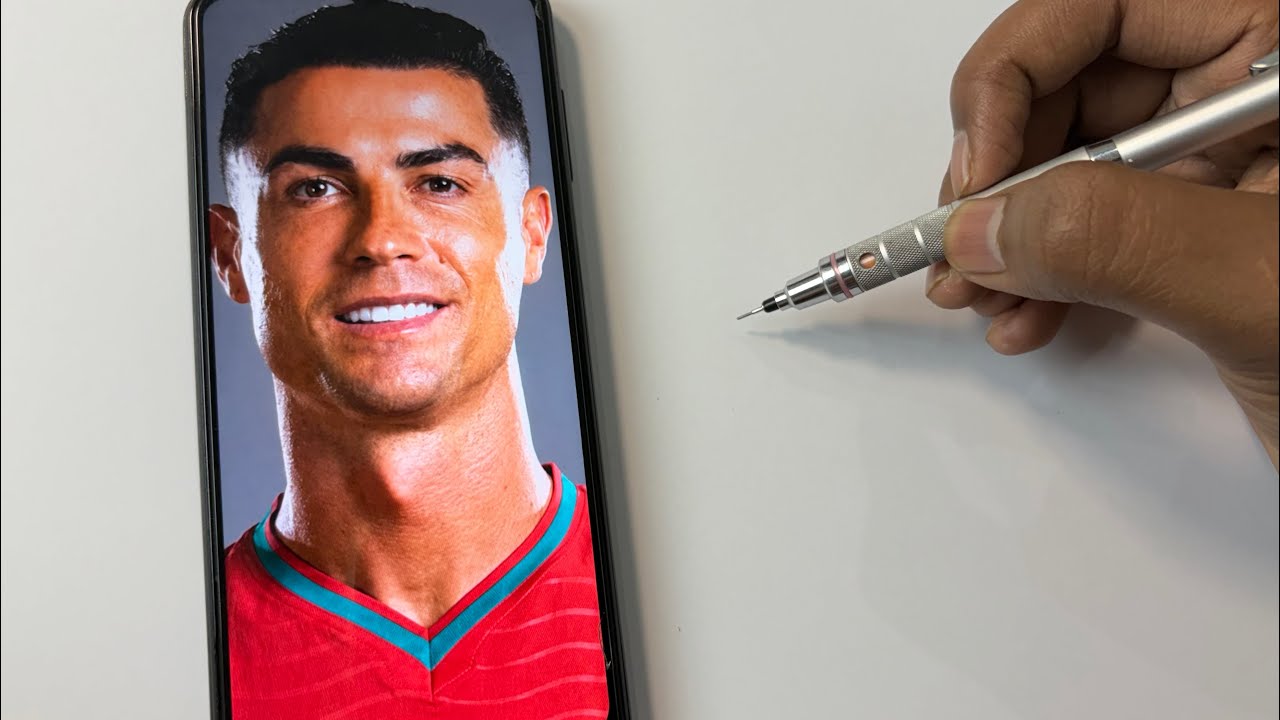 Cristiano Ronaldo FIFA World Cup 2026 Drawing Outline Tutorial ⚽🔥 | Easy Grid Method Drawing