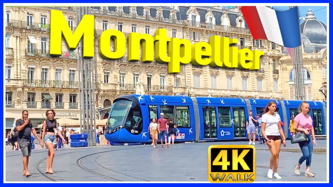 【4K】WALK MONTPELLIER France VIRTUAL WALK 4K video TRAVEL vlog