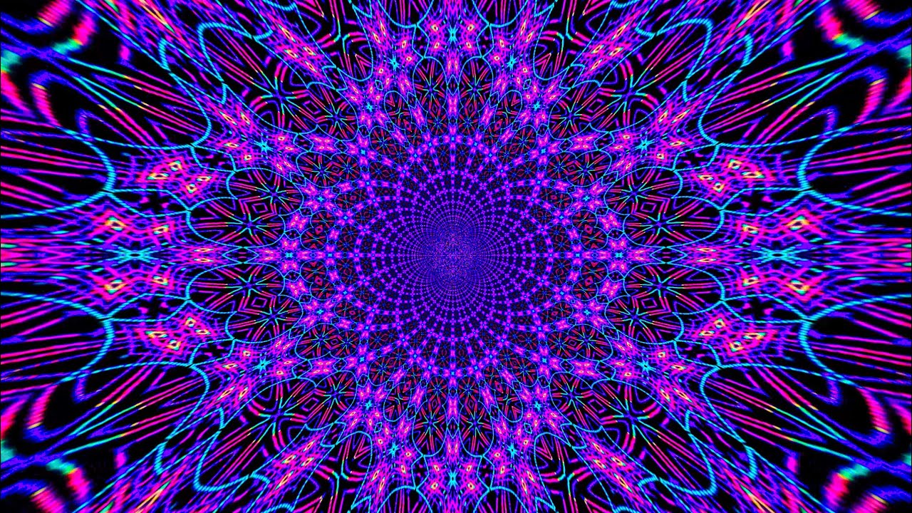 Blacklight Mandala Tunnel | Hypnotic Kaleidoscope Journey