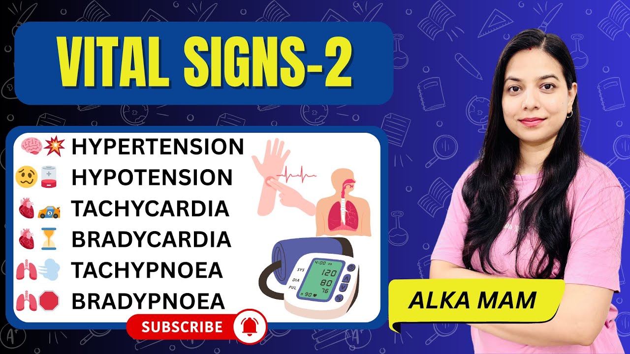 Hypertension, Hypotension, Tachycardia, Bradycardia, Tachypnoea, Bradypnoea | In Hindi | ALKA PANDEY