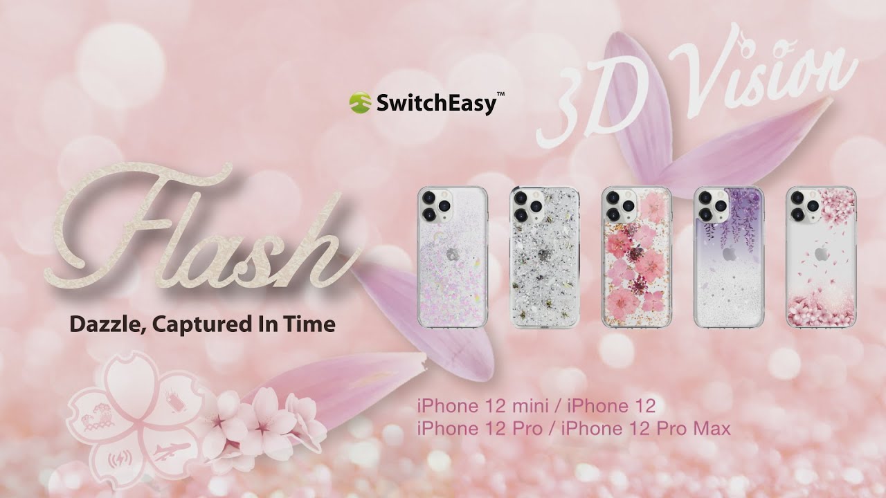 FLASH - Real Dried Flowers Clear Case with Hard Back Cover for iPhone 12 & 12 Pro | SwitchEasy