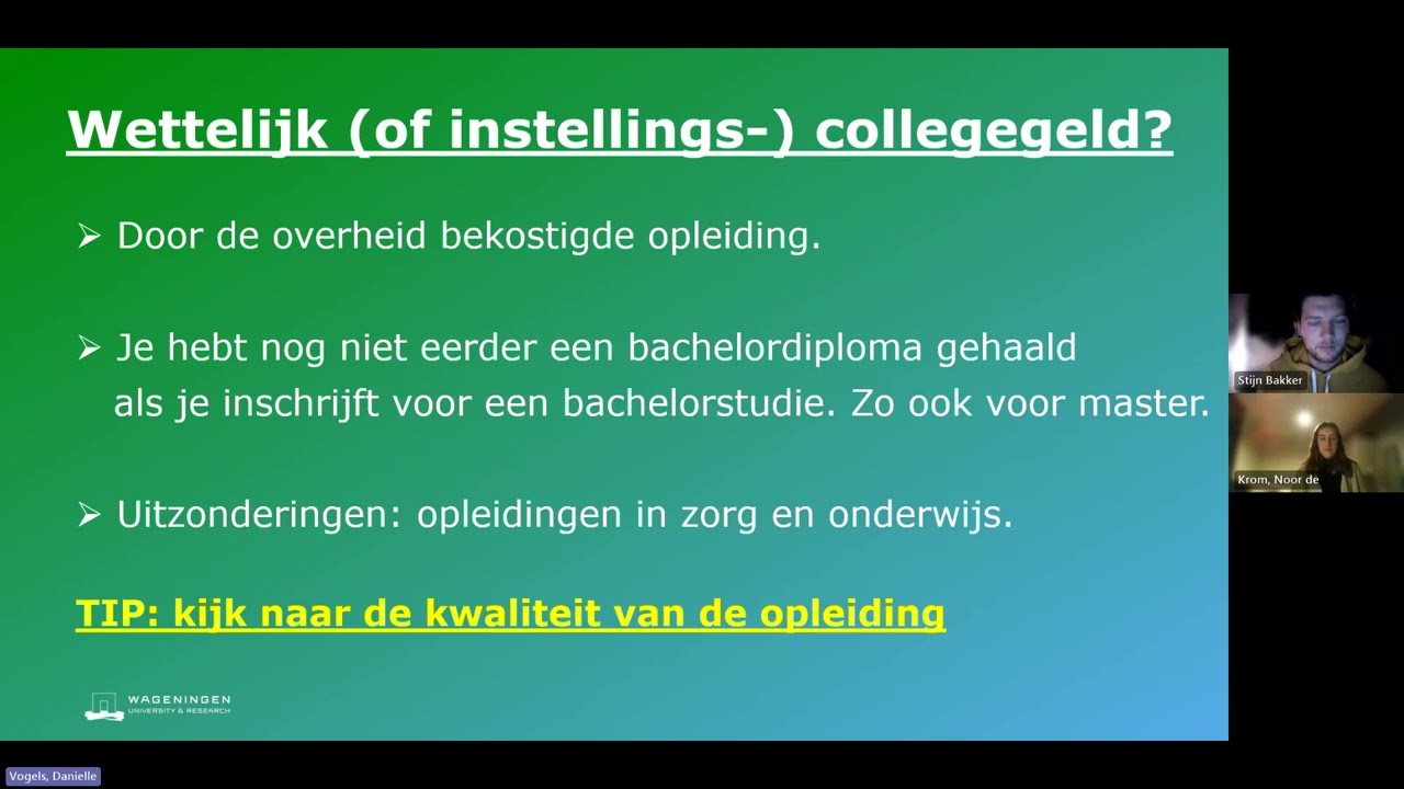 Webinar Studiekosten en studiefinanciering