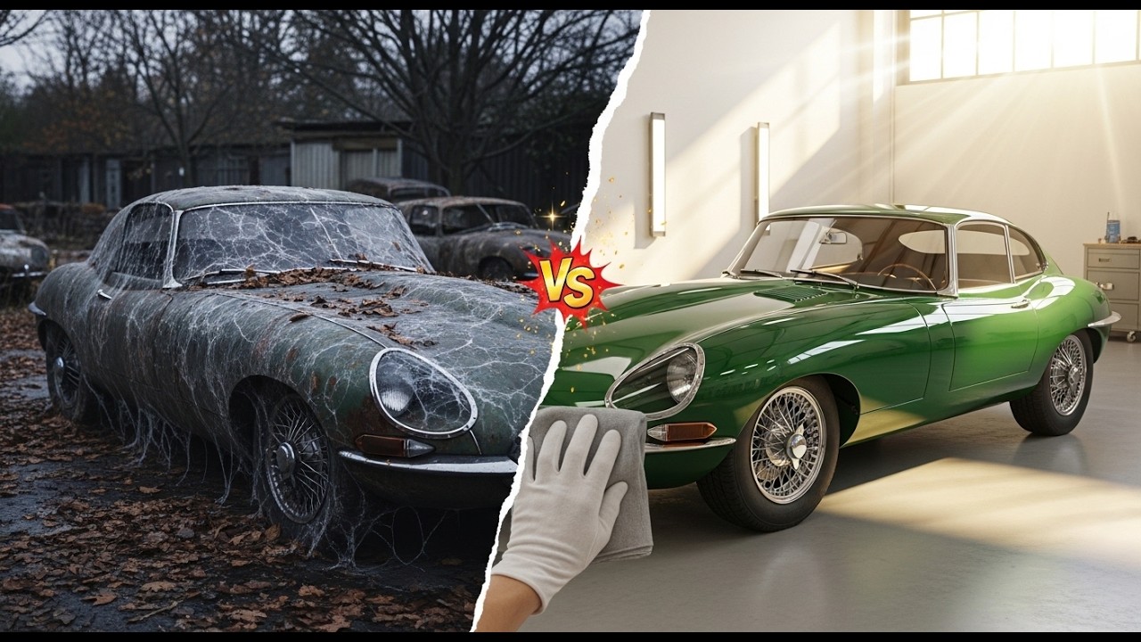 ASMR Car Restoration: 1961 Jaguar E-Type Series 1 – From Abandoned Junk to British Racing Legend