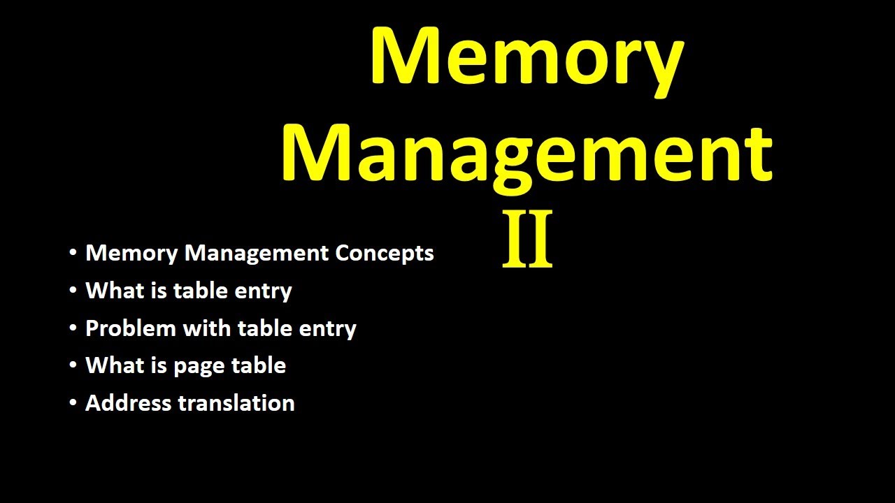 Computer memory management 2
