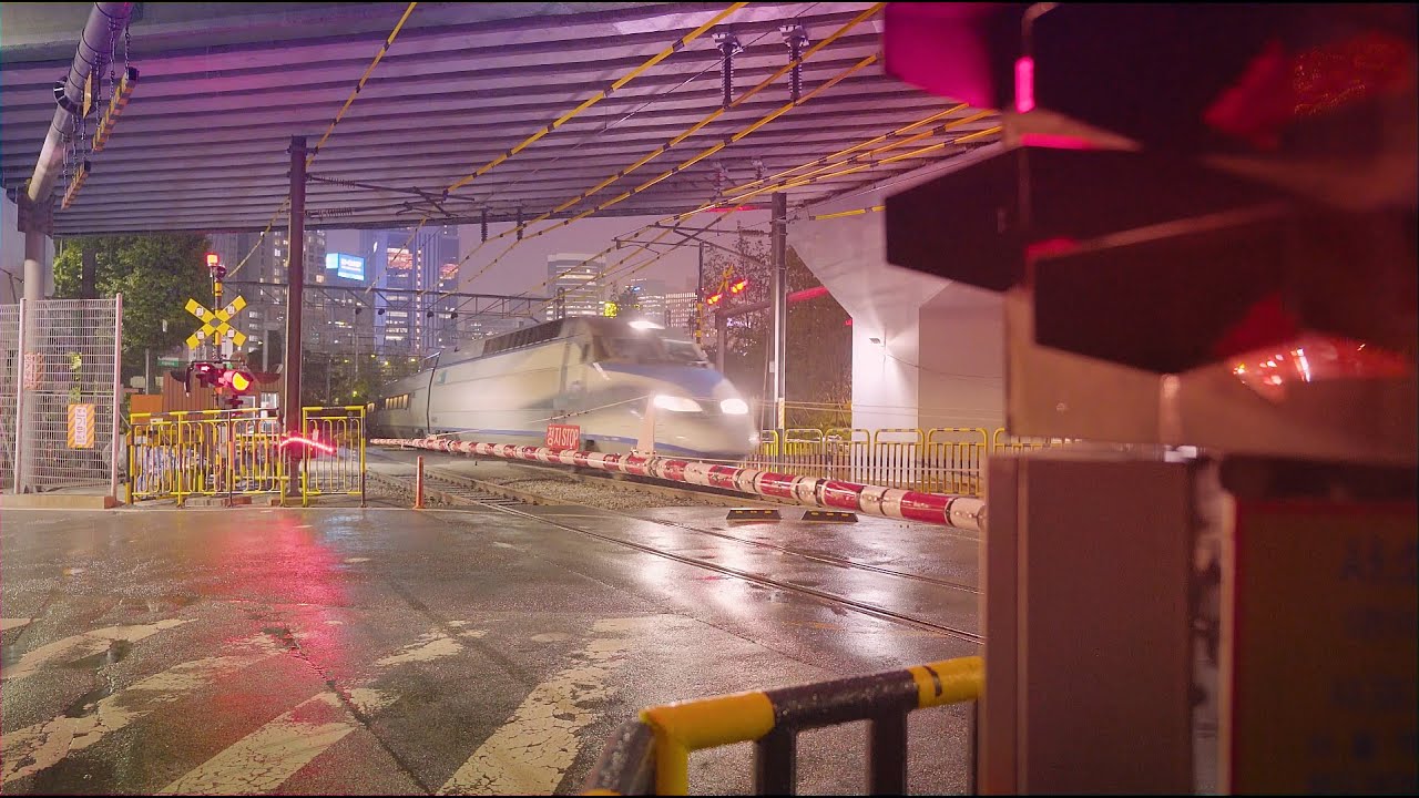 [4k view] 철도건널목 #8 /비오는날 서소문 건널목 / Railroad Crossing
