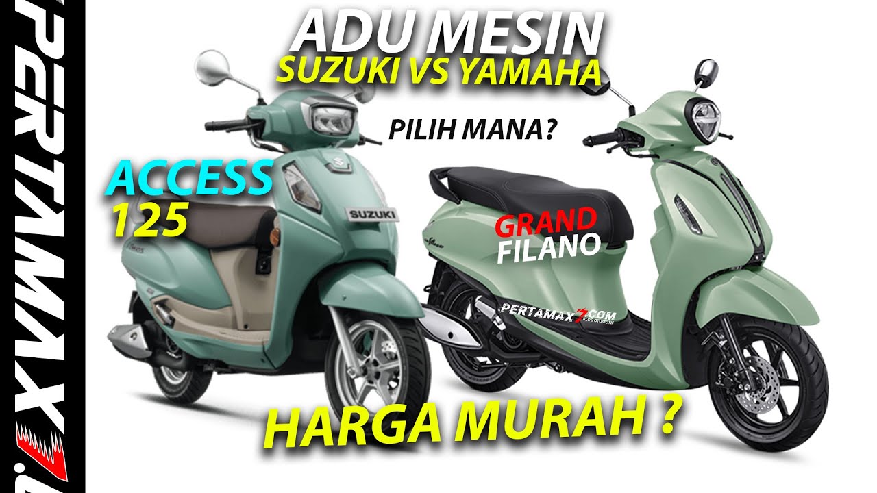 ADU Spesifikasi Mesin Suzuki ACCESS 125 India VS Yamaha Grand Filano Dimensi Roda Ban #access125