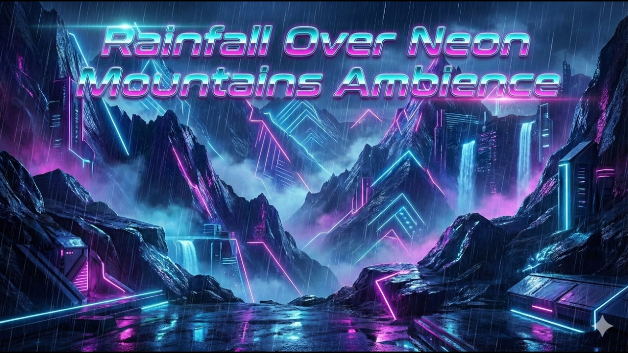 Rainfall Over Neon Mountains (9 Hour Cinematic Ambient Loop)