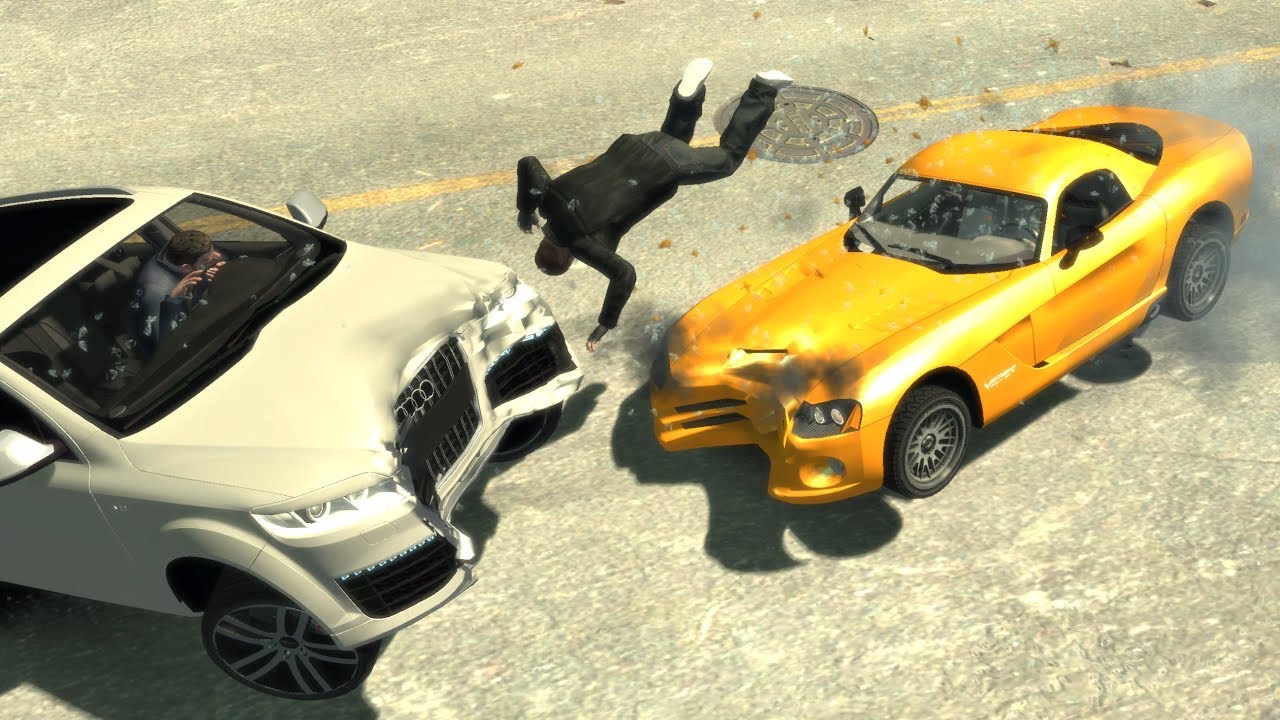 No Seatbelt Car Crashes #3  - GTA 4 (Euphoria Physics/Slow Motion)