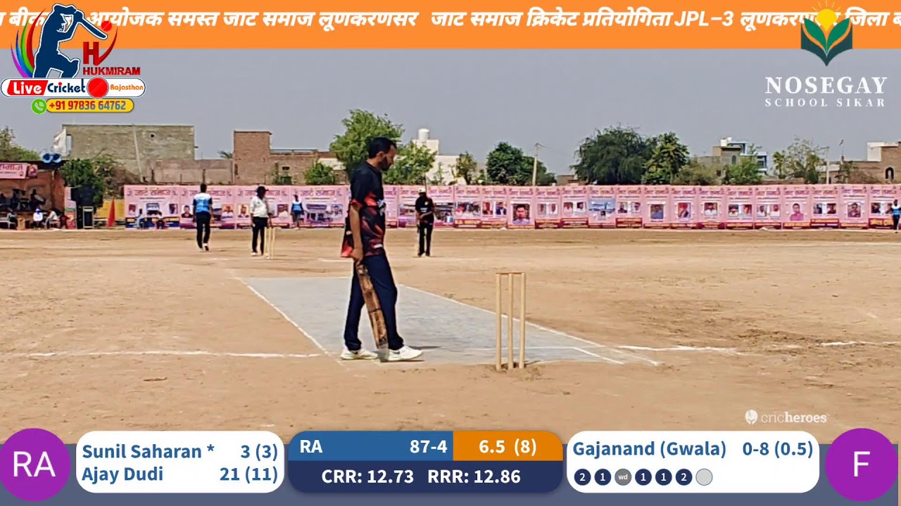 fauji 11 shri dungargarh 🆚 Rajpura 1st round match Jat samaj cricket tournament JPL–3 Lunkaransar