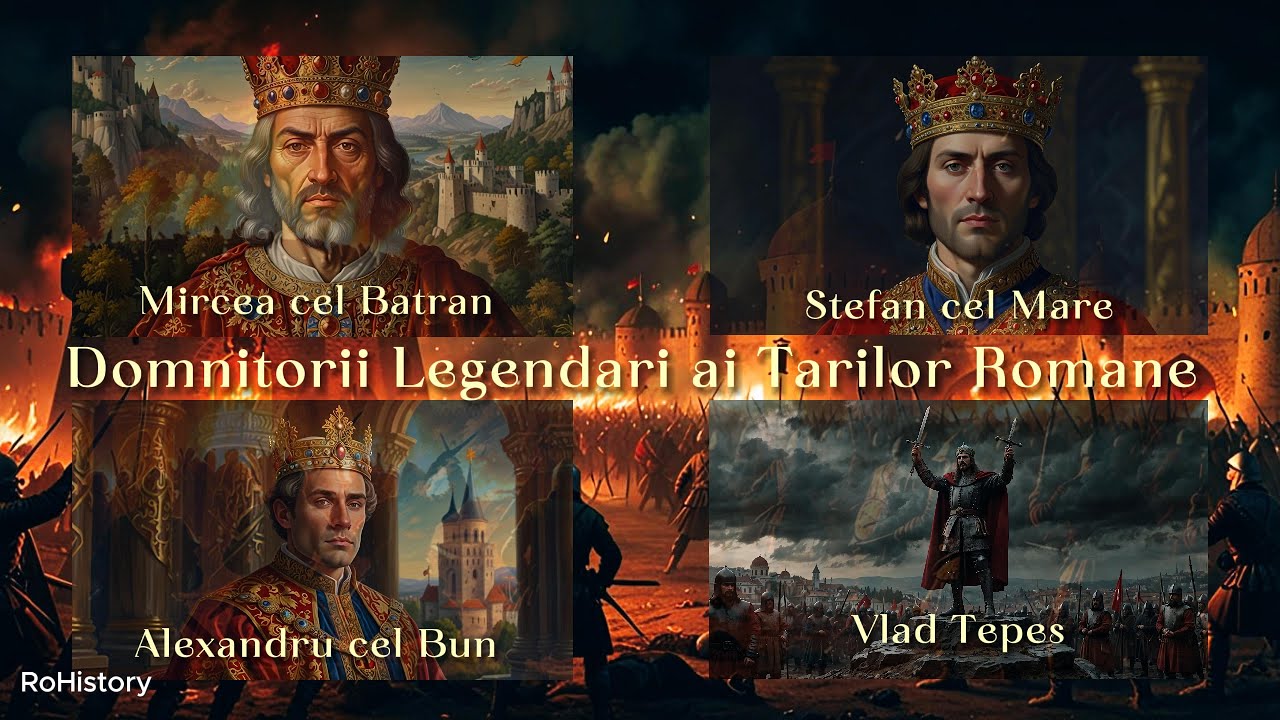 Domnitorii legendari români: Mircea cel Bătrân, Alexandru cel Bun, Vlad Țepeș și Ștefan cel Mare