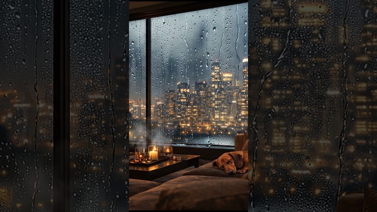 👉 Rainy Night Cozy Lounge 🌧️ City Lights & Chill Vibes #ambientmusic #relaxingmusic #cozyambience