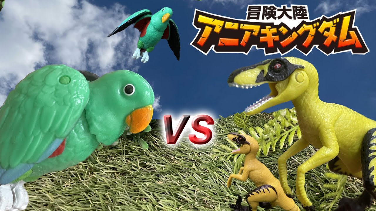 エディVSラプル｜アニアキングダム｜動物対恐竜｜バトル｜ヴェロキラプトル
