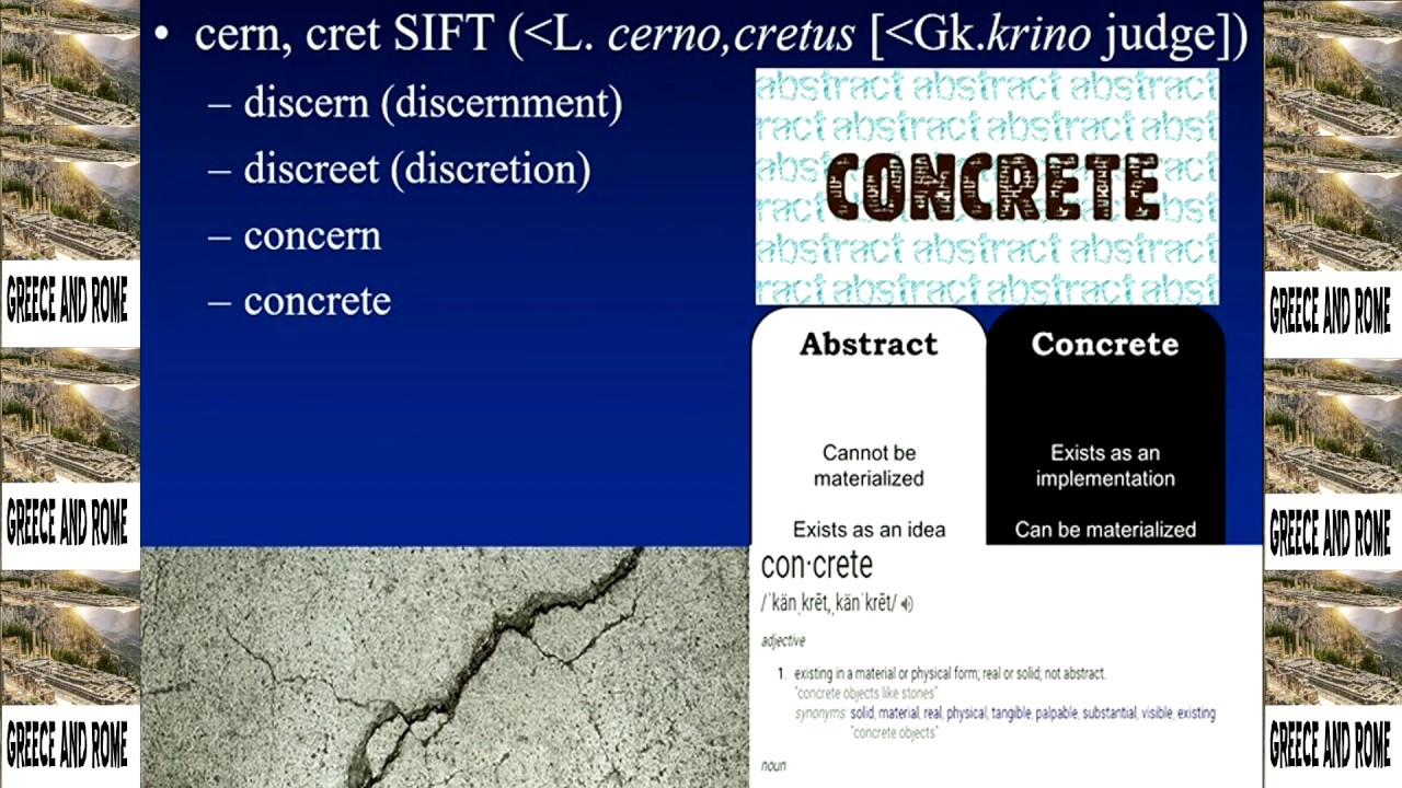 Этимология 101 (Урок 16: Корень: cern, cret, cert [