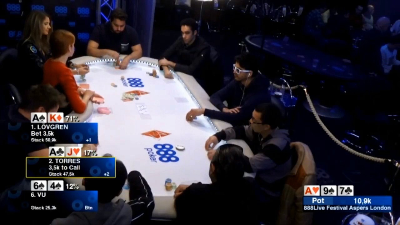 888poker LIVE London 2016 | Sofia Lovgren AK vs AJ