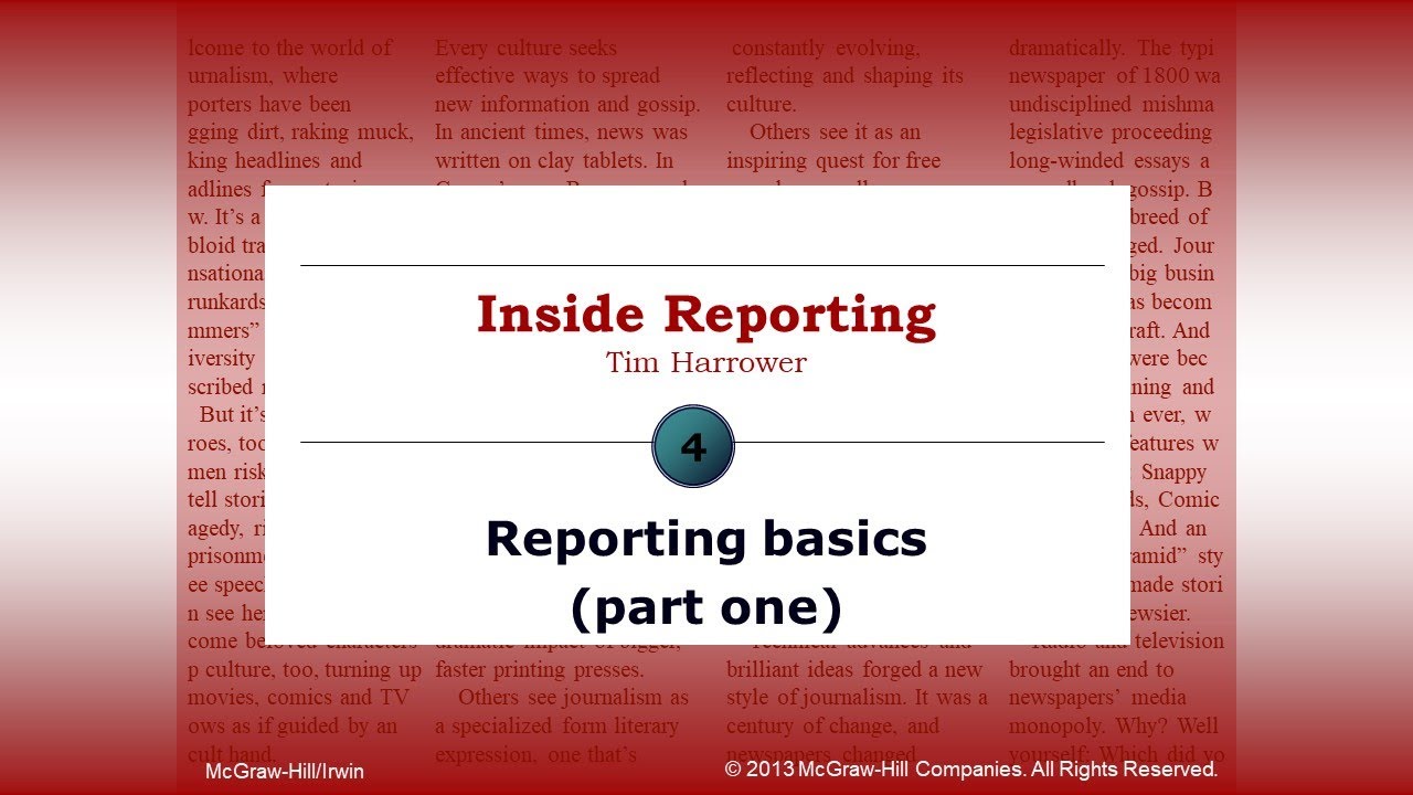 Reporting basics (part one)