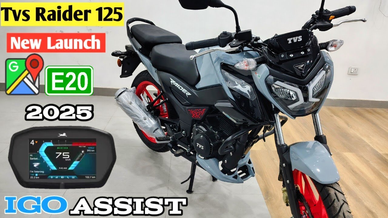 All New TVS raider 125 With TFT display 2025 Check ✅ Out detail review Grey colour on road price