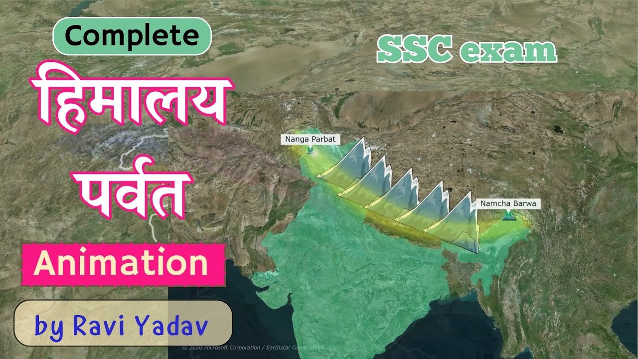 Complete Himalaya Mountain Ranges through Map 3D Animation | SSC Exam | हिमालय पर्वत श्रृंखला