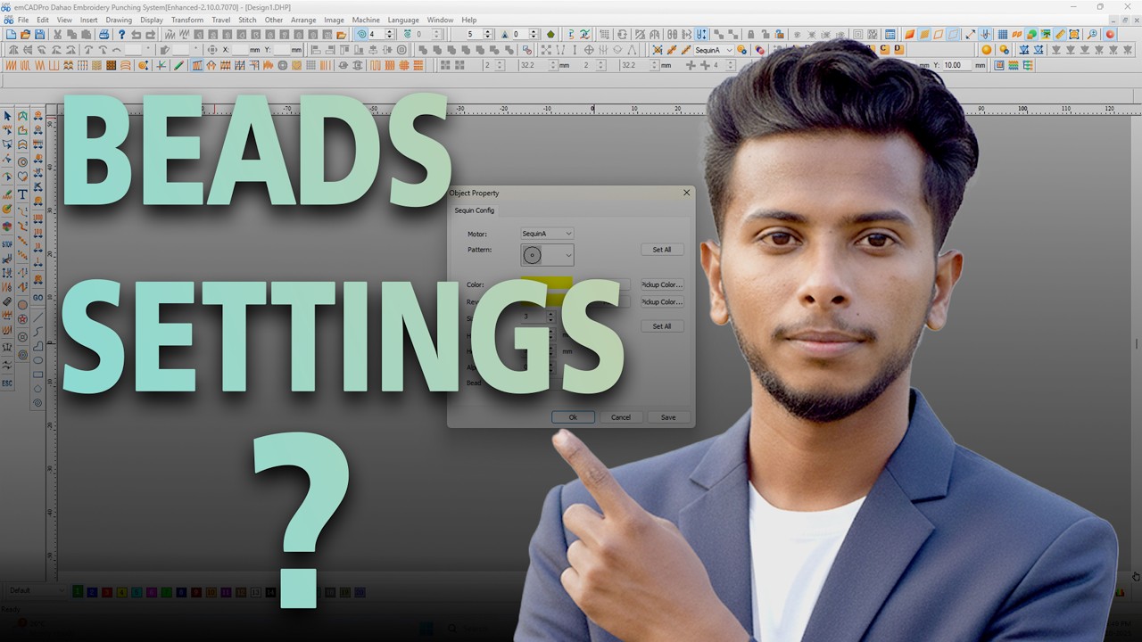 Tutorial on Setting Beads and Sequins in EMCAD Software | In Full Detail 