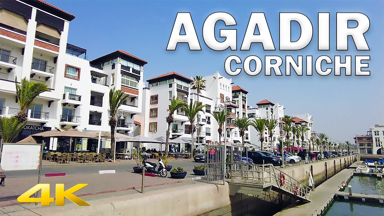 Agadir La Corniche Entire Seafront Virtual Tour - Morocco【4K, 60fps】🇲🇦