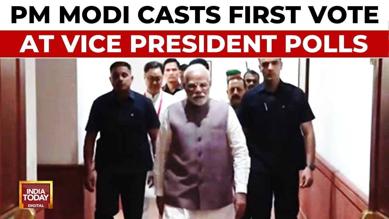 VP Polls: PM Modi Casts First Vote; NDA Confident In Numbers Game Amid Ballot Paper Voting