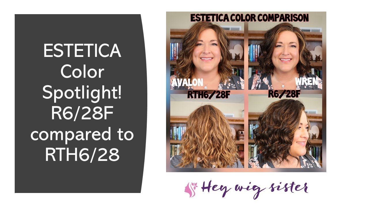Estetica Color Comparison R6/28F and RTH6/28- Brunette wigs with auburn mixed in