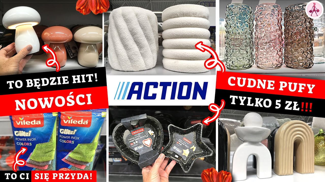 ACTION ILE NOWOŚCI! 😍 Cudne wazony ❤️ Formy do pieczenia TYLKO 5 zł! 😱 Te pufy to hit! Sierpień 2025