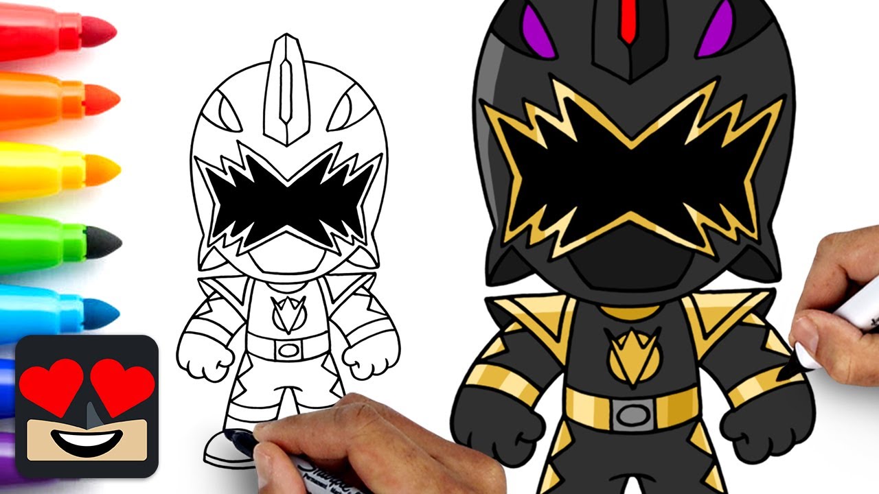 How To Draw Black Ranger | Power Rangers Dino Thunder