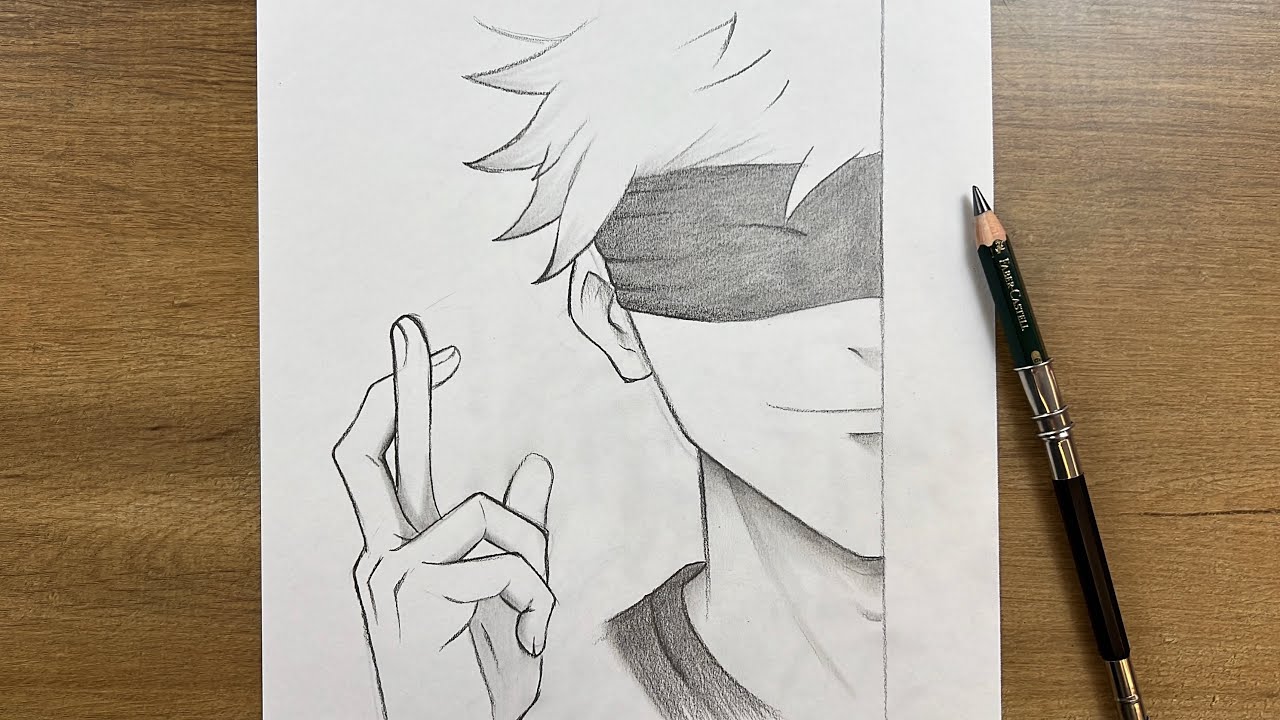 How to Draw a Powerful Anime Boy (Gojo Inspired) | Step-by-Step Tutorial
