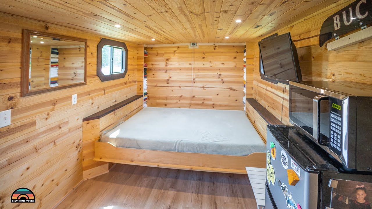 DIY Cargo Trailer Tiny House - Affordable Camper W/ Clever Murphy Bed Design