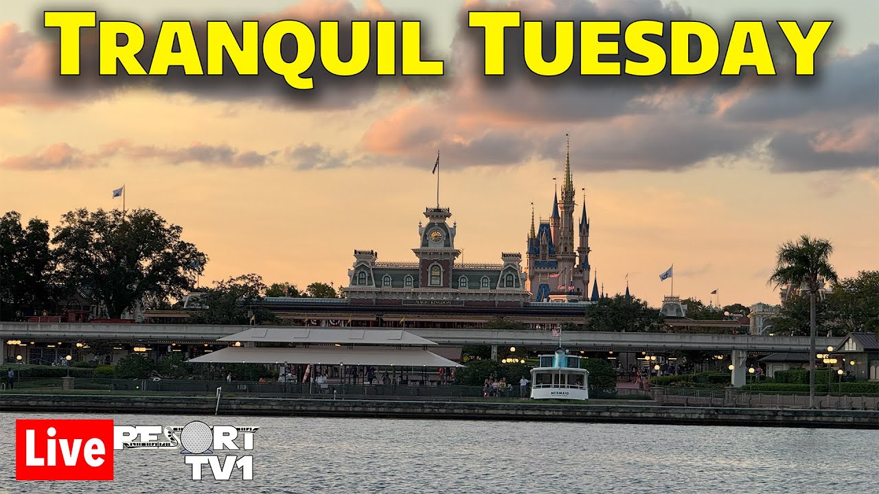 🔴Live: Tranquil Tuesday - Riding Monorails & Boats around the Magic Kingdom Resorts - 9-30-25