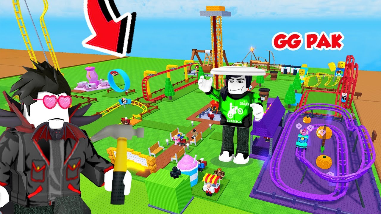 KITA BANGUN WAHANA PERMAINAN UNTUK JADI KAYA DI ROBLOX!!!!