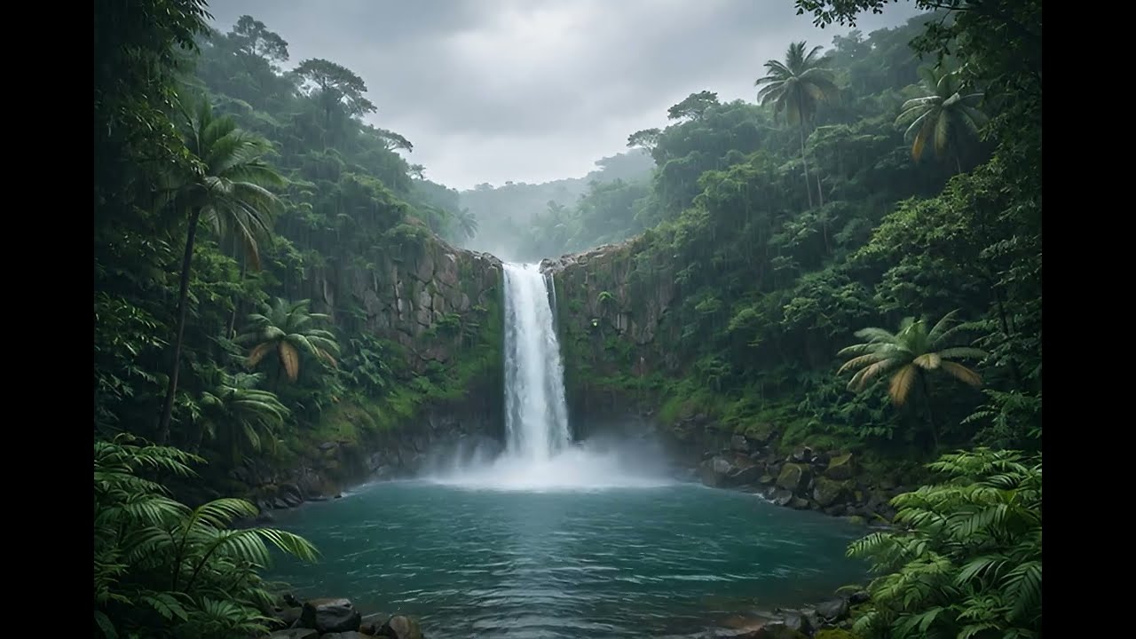 Relaxing Waterfall Scenery & Meditation Music | Stres Azaltan Şelale Manzarası ve Meditasyon Müziği