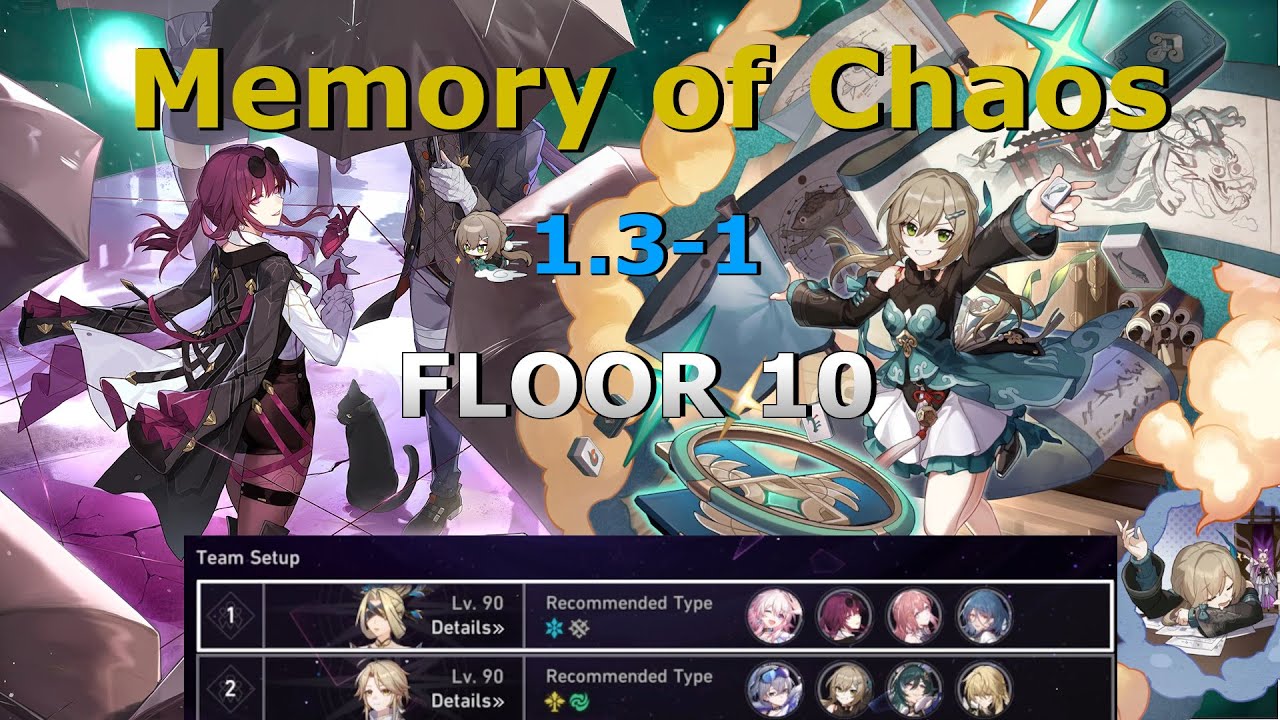 Kafka E2 & Qingque E6 | 1.3-1 Stage 10 Memory of Chaos 3 Stars Cleared | Honkai Star Rail