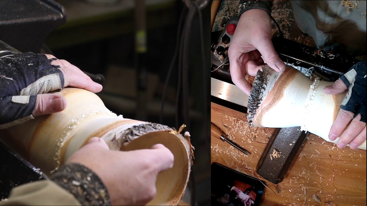 Woodturning a Goblet a cup a vase in Green wood