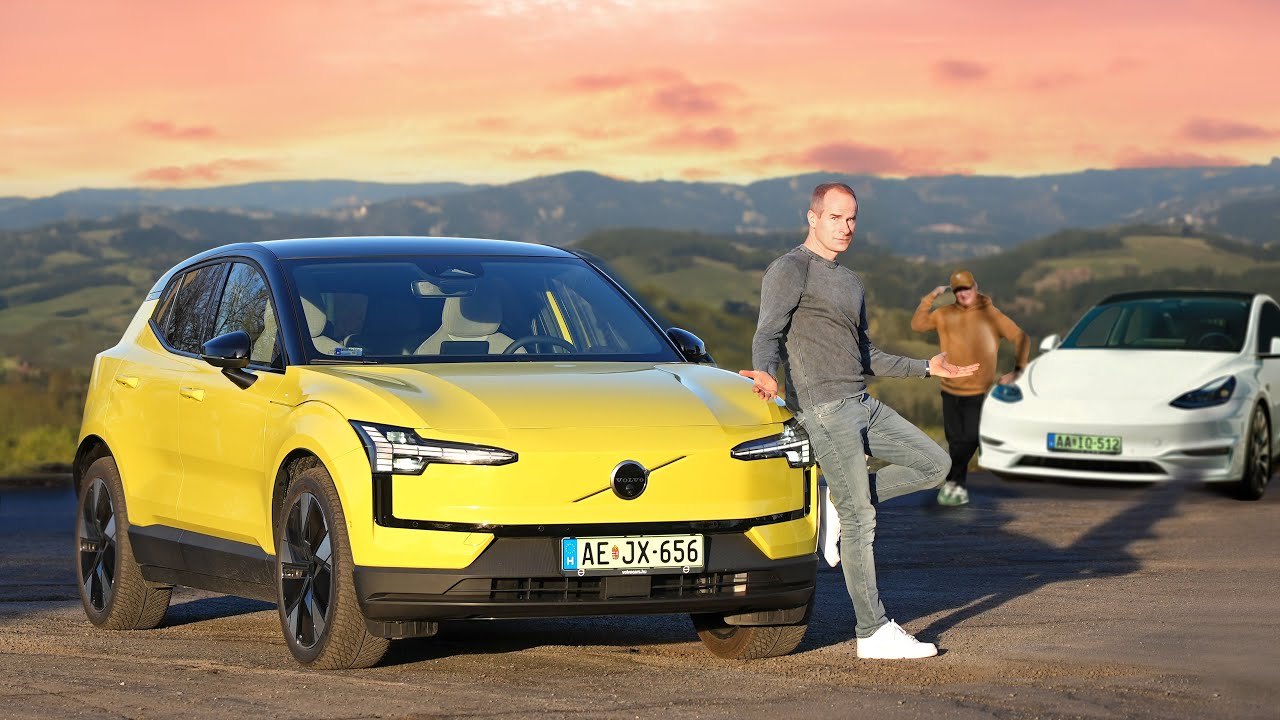 Volvo EX30 VS Tesla Model Y autópályán