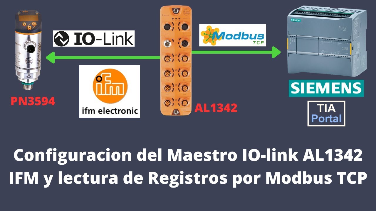 Configuracion del Maestro IO link AL1342 IFM y lectura de Registros por Modbus TCP