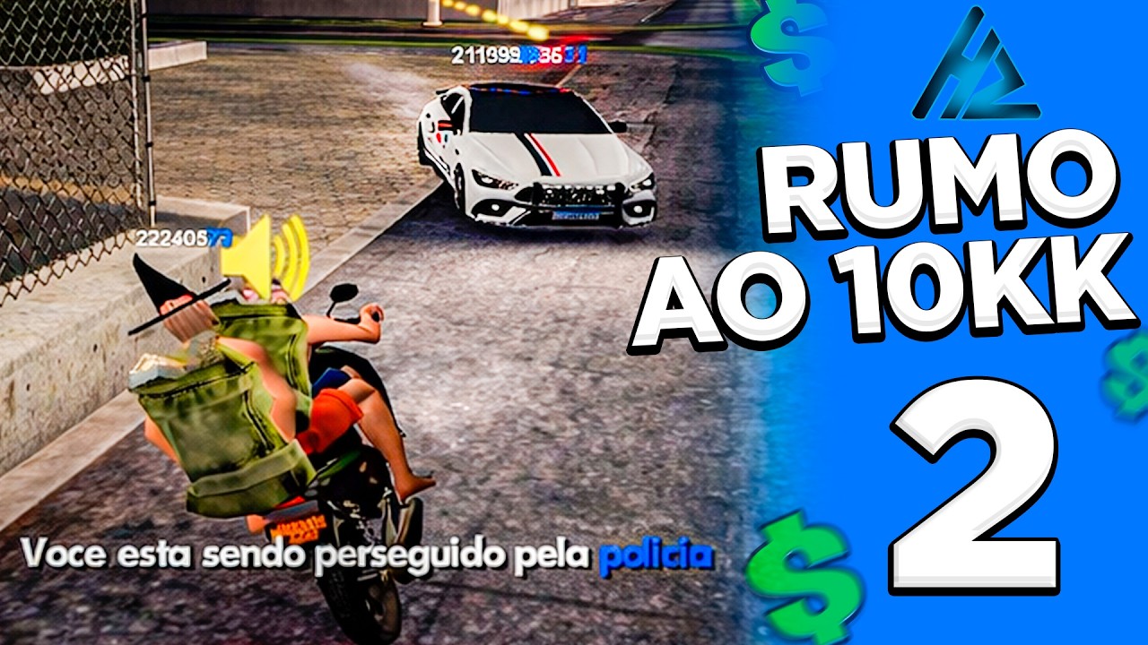 RUMO AOS 10 MILHÕES no GTA HZRP #2 - FUGA DE BIZ EU E MEU PARCEIRO PELADINHO