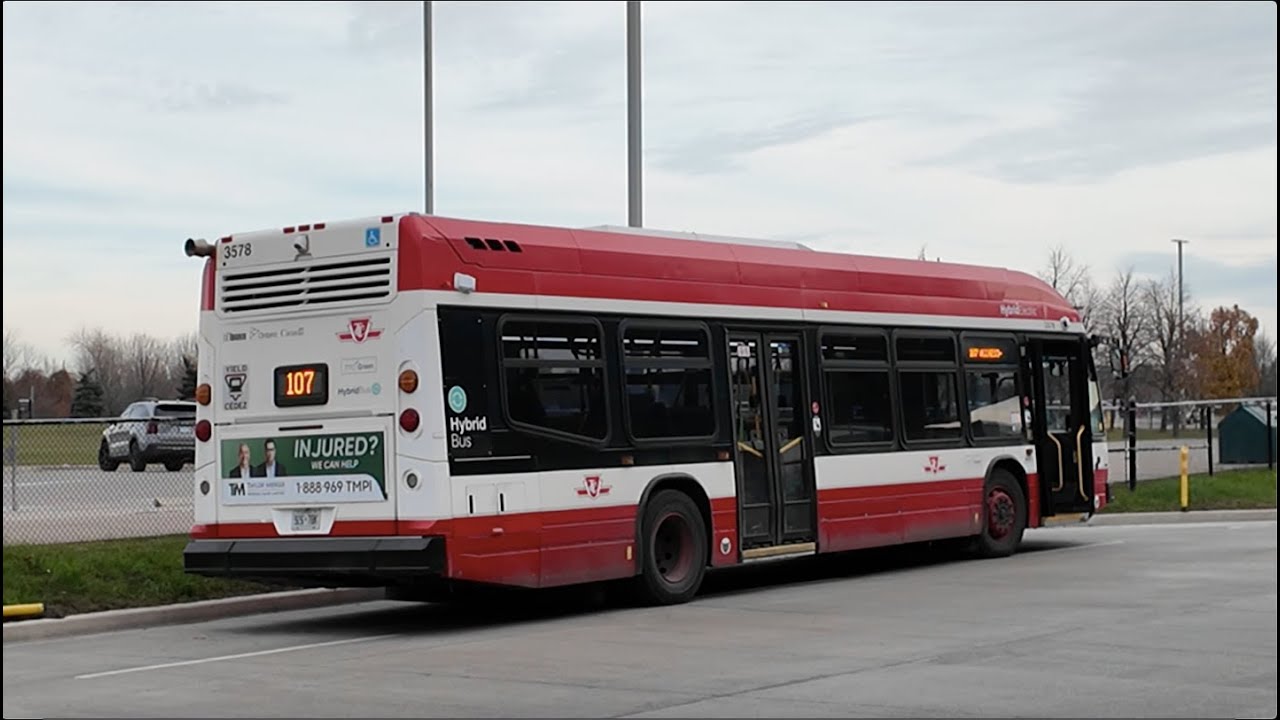 TTC 107 Alness-Chesswood Bus Ride #3578 from Finch West Stn to Sheppard West Stn (Nov 24th, 2025)