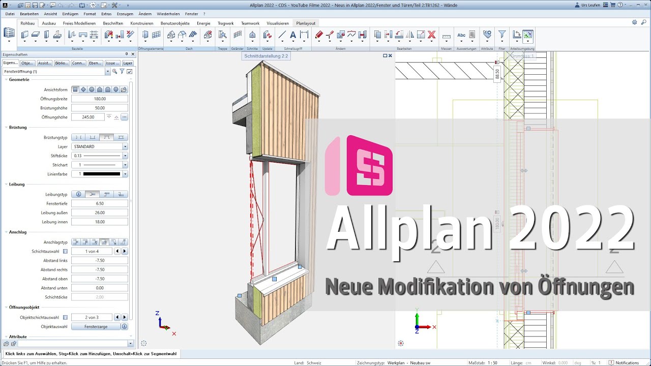ALLPLAN 2022 Modifikation von Öffnungen
