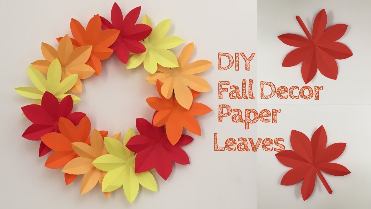 Paper Leaves Wall Hanging / Wall Decoration Ideas With Paper Leaves / Paper Craft / Paper Fall Decor