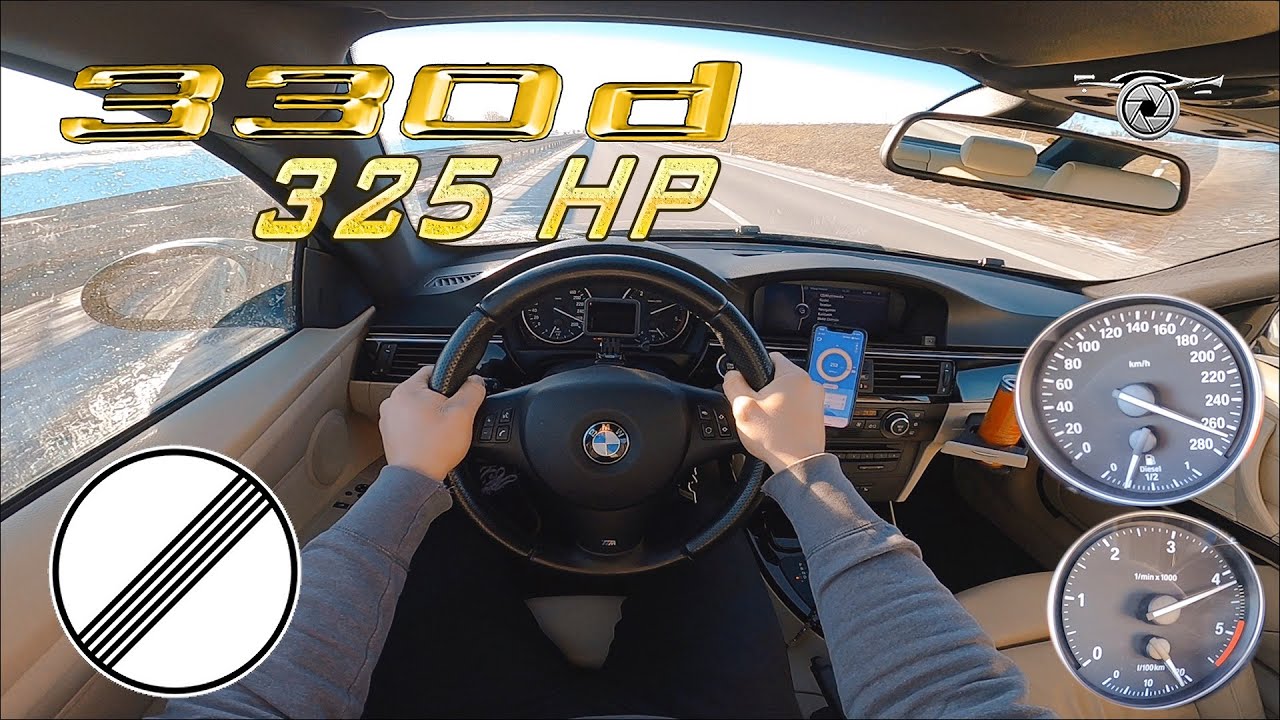 2009 BMW E92 330d Tuned Stage 2 325HP | Top Speed & Acceleration on German Autobahn | 100-200 km/h