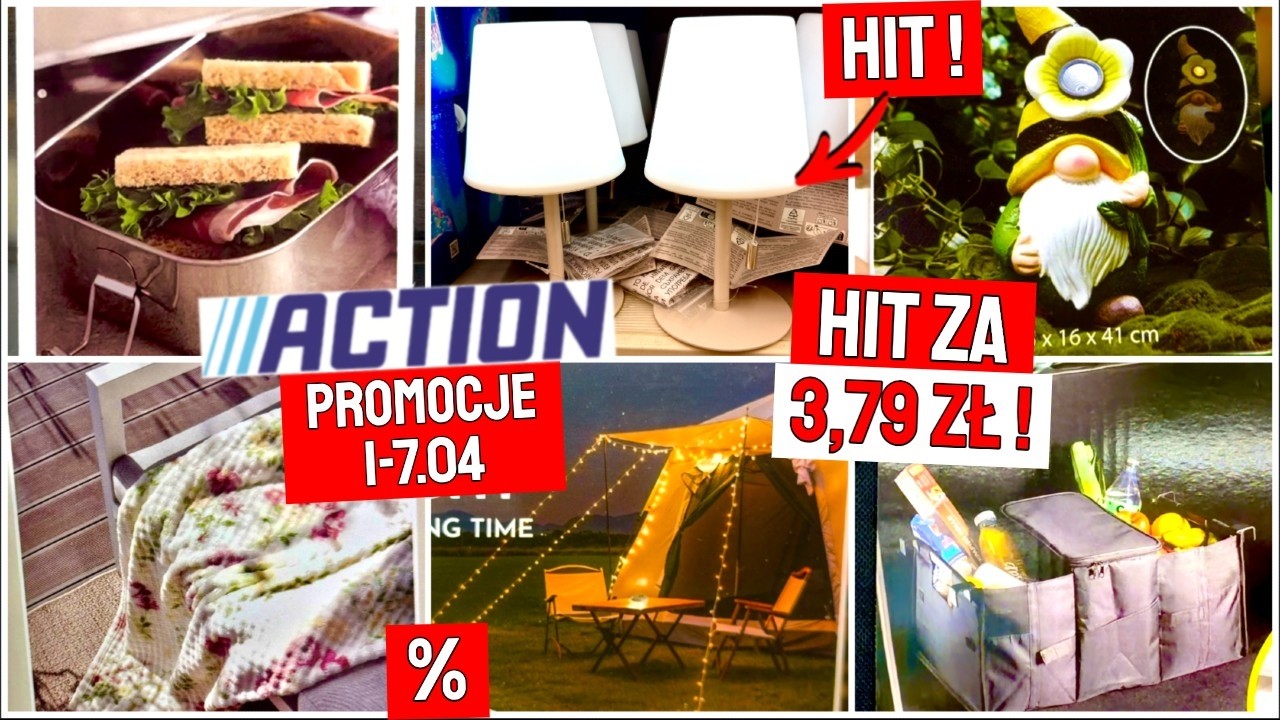 📍ACTION PROMOCJE 1-7.04🔥HIT DO OGRODU za 3,79 zł😍 ORGANIZERY, DEKORACJE LED, TANIE DYWANY PRZEGLĄD