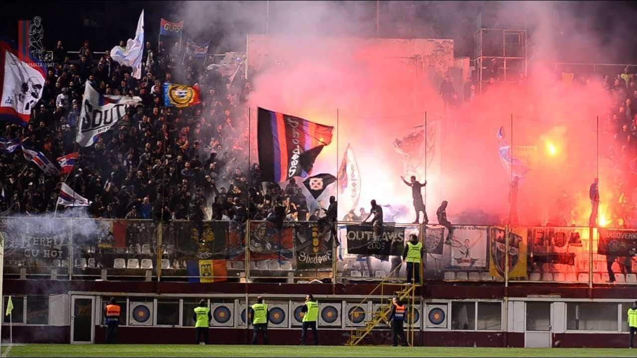 14.10.2017 - Rapid Academy 1-1 Steaua Bucharest /Southside atmosphere, Pyro party